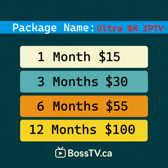 Ultra 8K IPTV – M3U & Xtream Code IPTV